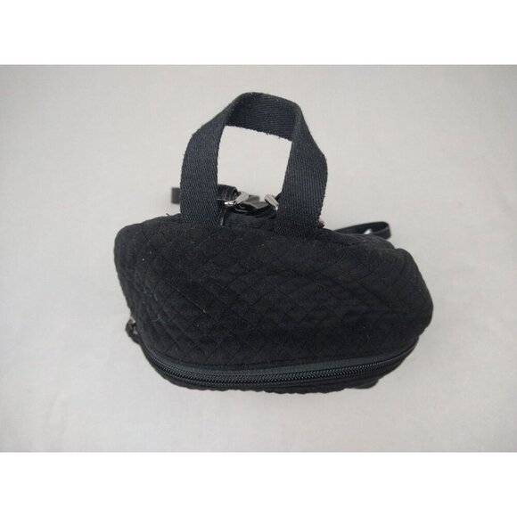 Vera Bradley Solid Black Mini Small Backpack Micro Quilted Foxes - Picture 4 of 12